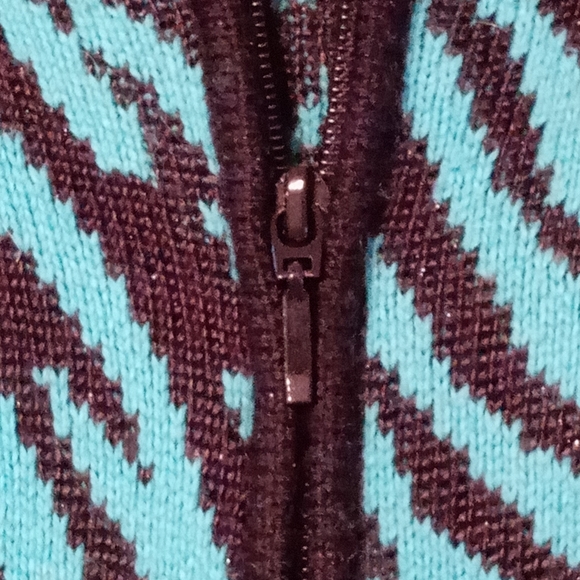 Like New RARE Vintage 90s Susan Bristol Petites Animal Print Zip-Front Cardigan - Picture 4 of 5